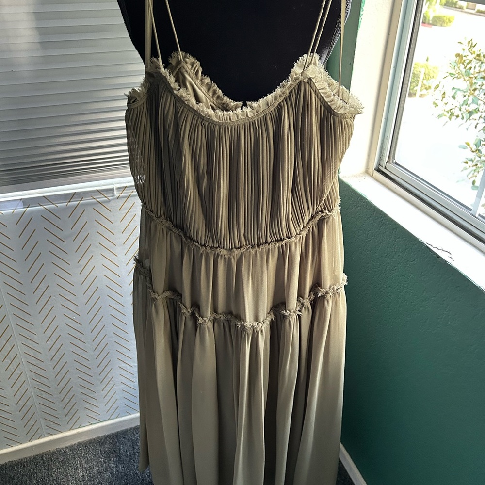 Banana Republic Strapless Khaki Dress